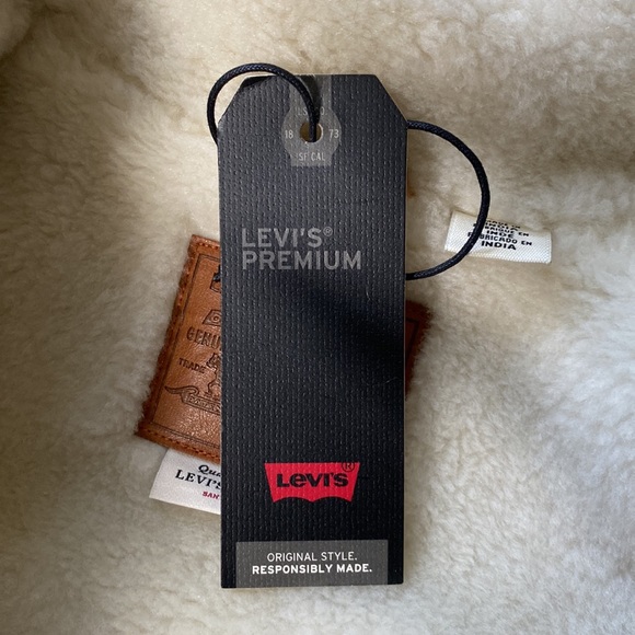 Levi’s Cocoon Bomber Trucker Jacket in goat suede w/soft Sherpa lining. - Picture 10 of 15